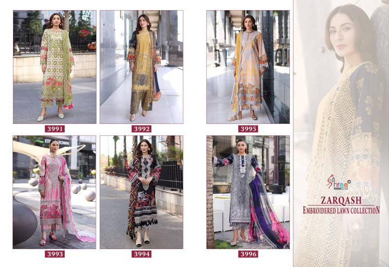Shree fabs zarqash embrodered lawn Salwar Kameez manufacturers in Ahmedabad